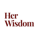 Text 'Her Wisdom' in red on a white background
