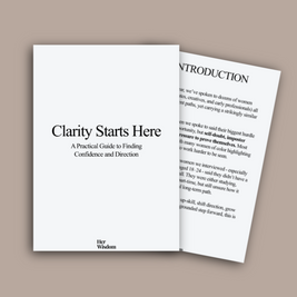 Open book with 'Clarity Starts Here' and 'Introduction' text on a beige background